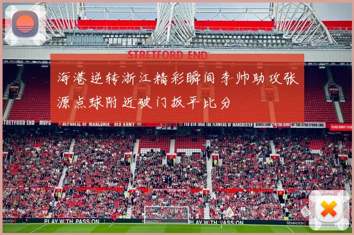 海港逆转浙江精彩瞬间李帅助攻张源点球附近破门扳平比分